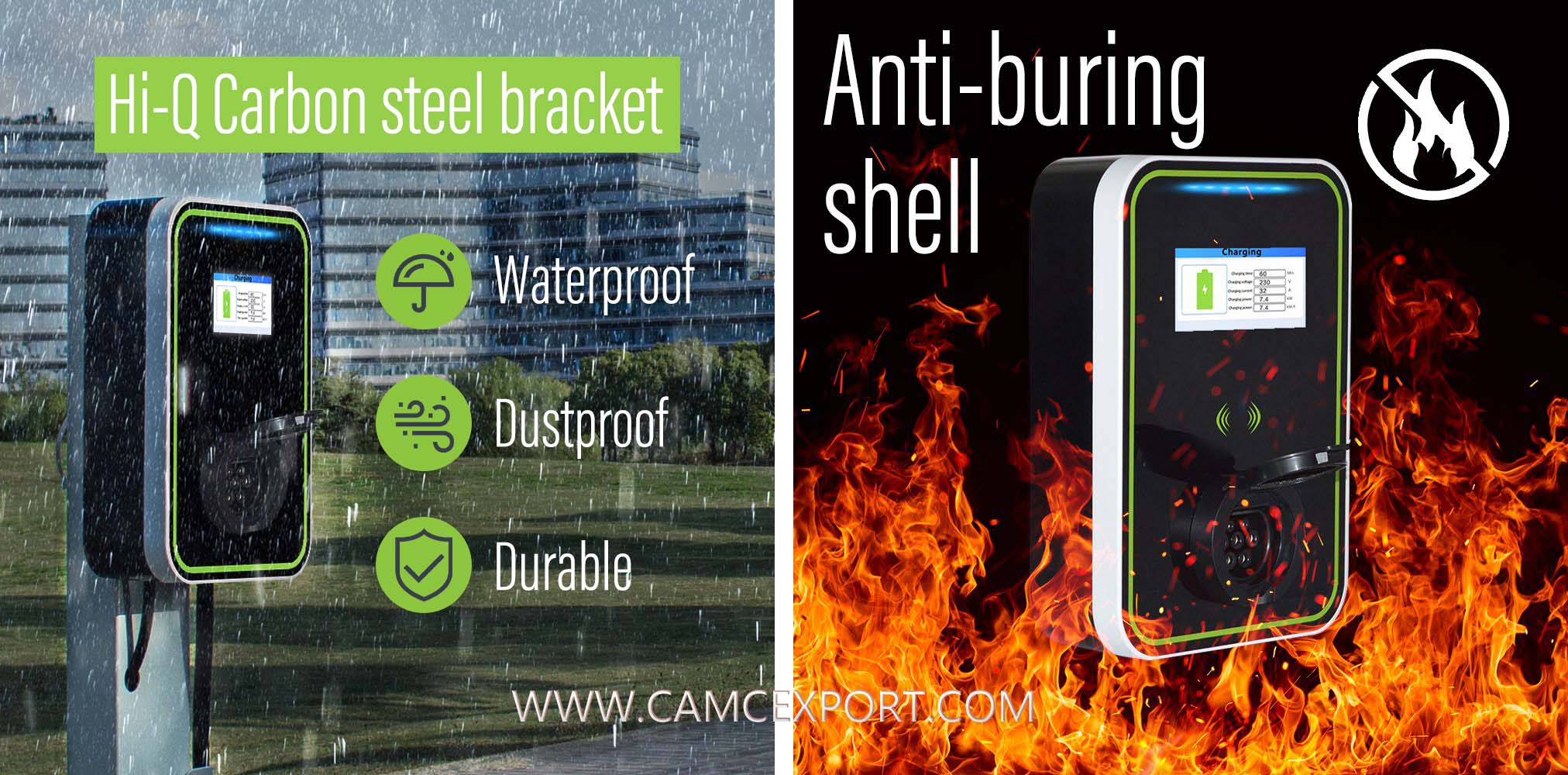 Jenis komersial 1 soket pengecas kenderaan elektrik