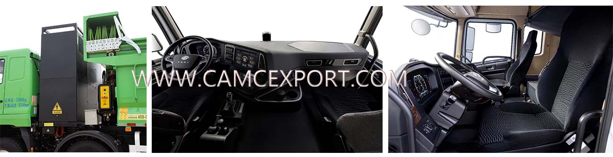 Bahagian dalam trak pembuangan elektrik CAMC M5 8 &times; 4